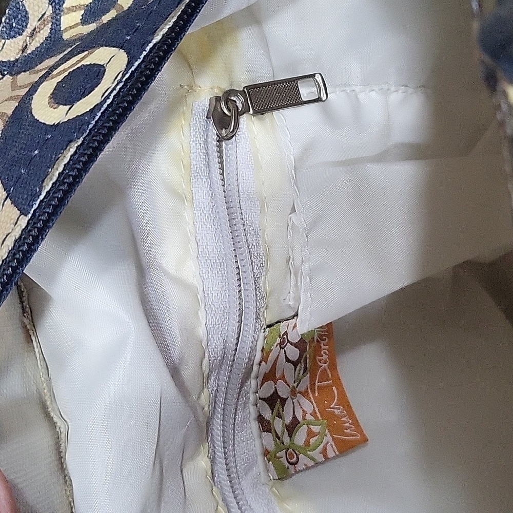 Canvas Blue, Green Tan, Orange Beach Theme Bag Purse Palm Trees, Hibiscus, Surf - Picture 12 of 14